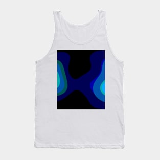 1007 Black And Blue Abstract Art Tank Top